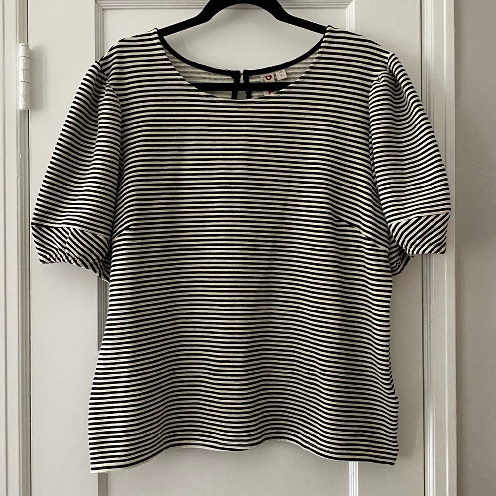 Dolan Pouf Sleeve Stripped Top